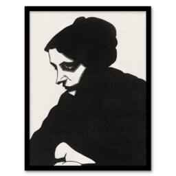 Artery8 Samuel J De Mesquita Framed Wall Art Stylised Portrait of a Woman in Black - Size: A4 - thumbnail 1