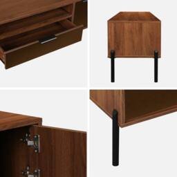 sweeek 151.5cm Vintage Tv Unit Walnut Wooden Effect 2 Doors 1 Drawer - thumbnail 4