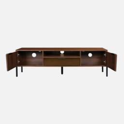 sweeek 151.5cm Vintage Tv Unit Walnut Wooden Effect 2 Doors 1 Drawer - thumbnail 3