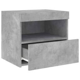 Berkfield Home Beautiful Bedside Cabinets with LED Lights 2 pcs Concrete Grey 50 - thumbnail 8