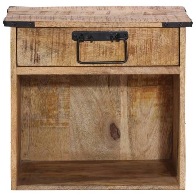Berkfield Home Beautiful Bedside Cabinet 40x30x37 cm Solid Wood Mango in Brown - Size: 40 x 30 x 37 cm