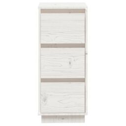Berkfield Home Sideboard White 32x34x75 cm Solid Wood Pine - Size: 32 x 34 x 75 cm - thumbnail 5