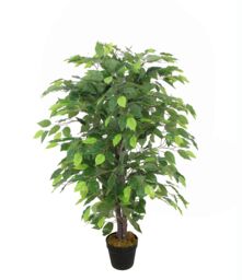 Tradala Trees Lush Artificial Red Leaf Ficus Tree with Real Wood Trunk in Dark Green - Size: 4ft - thumbnail 2