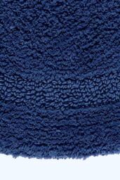 Homescapes Luxury Round Bath Mat Reversible 100% Cotton 1600GSM, 80cm, Quick Dry in Navy - thumbnail 2