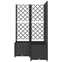 Berkfield Home Garden Planter with Trellis Black 80x80x136 cm PP - Size: 80 x 80 x 136 cm - thumbnail 4