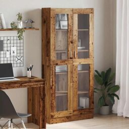 Berkfield Home Highboard Old Wood 82.5x30.5x185 cm Engineered Wood in Brown - thumbnail 3