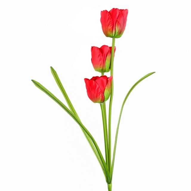 Leaf 80cm Artificial Tulip Red Stem - image 1