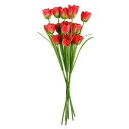 Leaf 80cm Artificial Tulip Red Stem - thumbnail 4