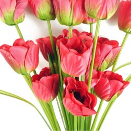 Leaf 80cm Artificial Tulip Red Stem - thumbnail 3