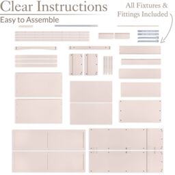 Christow Pink Double Wardrobe with Drawer 2 Door Bedroom Storage Furniture Cupboard - thumbnail 6
