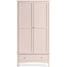 Christow Pink Double Wardrobe with Drawer 2 Door Bedroom Storage Furniture Cupboard - thumbnail 2
