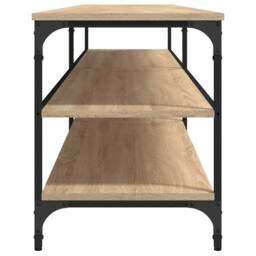 Berkfield Home TV Cabinet Sonoma Oak 200x30x50 cm Engineered Wood & Metal in Brown - Size: 200 x 30 x 50 cm - thumbnail 6