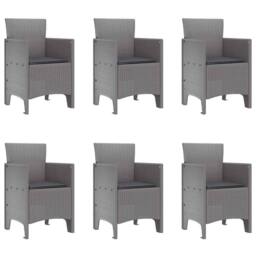 Berkfield Home Modern 7 Piece Garden Dining Set with Cushions Light Grey Poly Rattan - thumbnail 5