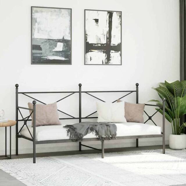 Berkfield Home Durable Day Bed without Mattress Black 80x200 cm Steel - image 1