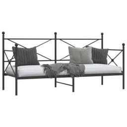Berkfield Home Durable Day Bed without Mattress Black 80x200 cm Steel - thumbnail 4