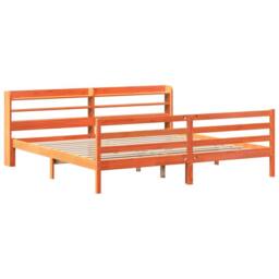 Berkfield Home Bed Frame without Mattress Wax Brown 180x200 cm Super King Solid Wood Pine - thumbnail 3