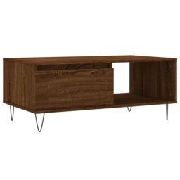 Berkfield Home Coffee Table Brown Oak 90x50x36.5 cm Engineered Wood - thumbnail 2