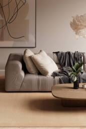Kukoon Natural Wool Plush Deep Pile Area Rug Beige, Grey, Green in Taupe - Size: 160 cm x 230 cm