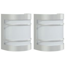 Berkfield Home Outdoor Wall Lights 2pcs Silver Stainless Steel - thumbnail 2
