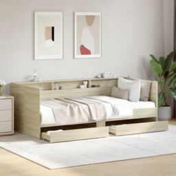 Berkfield Home Daybed with Drawers without Mattress Sonoma Oak 100x200 cm in Brown