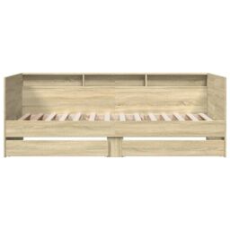 Berkfield Home Daybed with Drawers without Mattress Sonoma Oak 100x200 cm in Brown - thumbnail 4