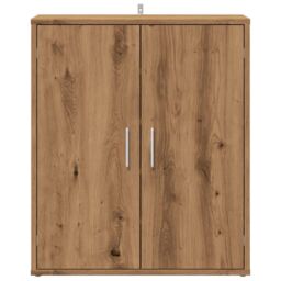 Berkfield Home Shoe Cabinet Artisan Oak 60x35x70 cm Engineered Wood in Brown - Size: 60 x 35 x 70 cm - thumbnail 5