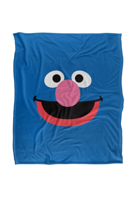 Sesame Street Grover Face Silky Touch Super Soft Throw Blanket 152 X 127 cm in White - image 1