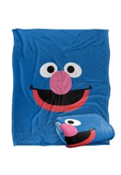 Sesame Street Grover Face Silky Touch Super Soft Throw Blanket 152 X 127 cm in White - thumbnail 2