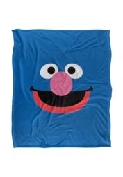 Sesame Street Grover Face Silky Touch Super Soft Throw Blanket 152 X 127 cm in White - thumbnail 1