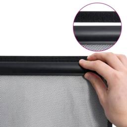 Berkfield Home Insect Door Screen with 5-Piece Mesh Curtain Black 120x240 cm - thumbnail 6