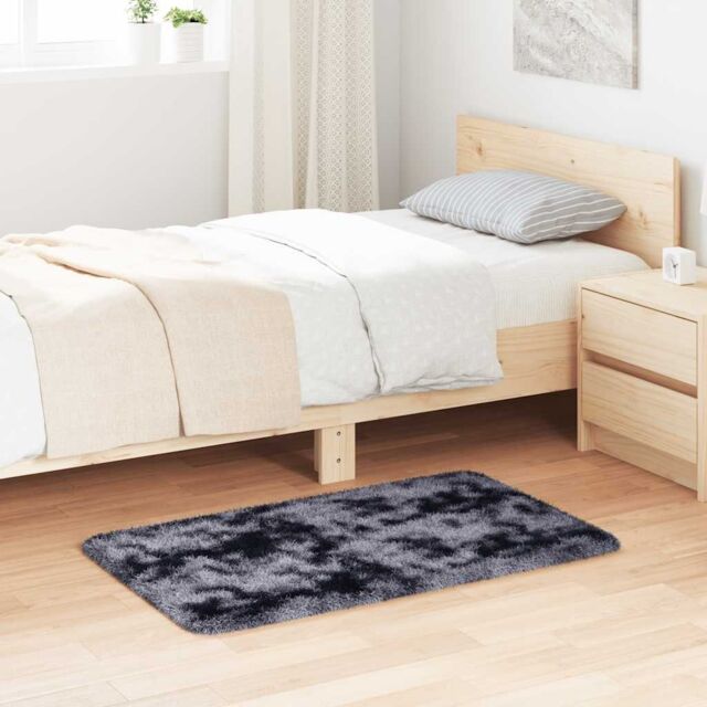 Berkfield Home Shaggy Rug High Pile NAVARRA Dark Grey 60x100 cm Polyester - Size: Medium - image 1