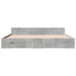 Berkfield Home Modern Bed Frame w/Drawers Frame Concrete Grey 180x200 cm Super King - thumbnail 4
