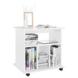 Berkfield Home Rolling Cabinet High Gloss White 60x45x60 cm Engineered Wood - Size: 60 x 45 x 60 cm - thumbnail 6