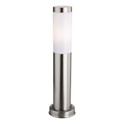 Netlighting Plaza 1 Light Small Bollard Post Stainless Steel IP44 E27 in Grey