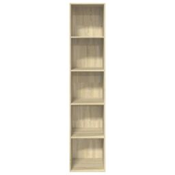 Berkfield Home Bookcase Sonoma Oak 40x30x189 cm Engineered Wood in Brown - Size: 40 x 30 x 189 cm - thumbnail 4