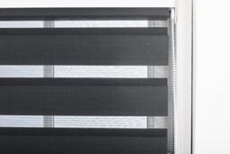 Furnished Black Day & Night Roller Blinds - Zebra Blind Dim or Translucent Vision Roller Shades for Windows & Doors - Dual Layer Fabric - thumbnail 4