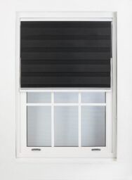 Furnished Black Day & Night Roller Blinds - Zebra Blind Dim or Translucent Vision Roller Shades for Windows & Doors - Dual Layer Fabric - thumbnail 3