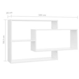 Berkfield Home Decorative Wall Shelf White 104x20x58.5 cm Engineered Wood - thumbnail 6