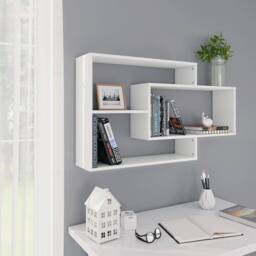 Berkfield Home Decorative Wall Shelf White 104x20x58.5 cm Engineered Wood - thumbnail 2