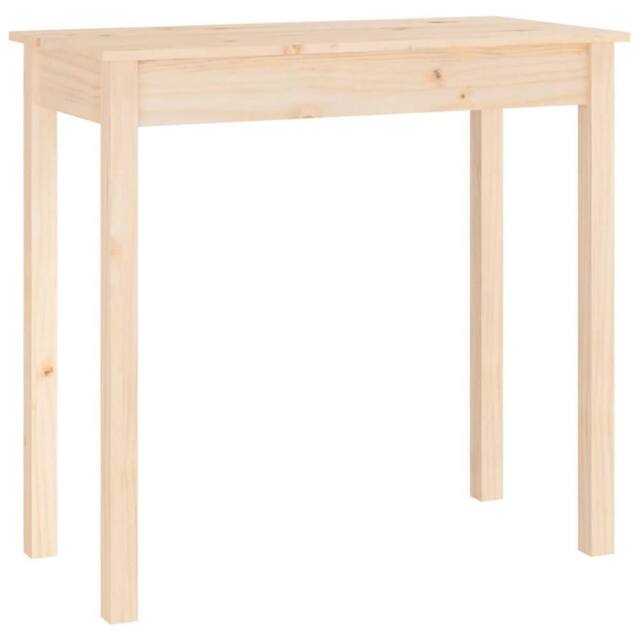Berkfield Home Console Table 80x40x75 cm Solid Wood Pine in Light Beige - Size: 80 x 40 x 75 cm - image 1