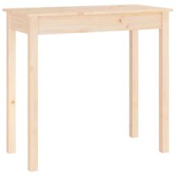 Berkfield Home Console Table 80x40x75 cm Solid Wood Pine in Light Beige - Size: 80 x 40 x 75 cm