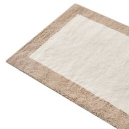Wyld and Coco Beige and Brown Cotton Bath Mat 60 x 90 cm Geometric Pattern - Size: 1600mm x 900mm - thumbnail 3