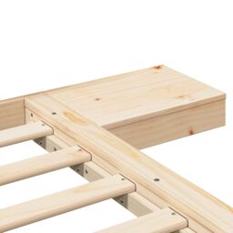Berkfield Home Floor Bed Frame with Bedside Tables 100x200cm Solid Wood - Size: 100x200 cm - thumbnail 8