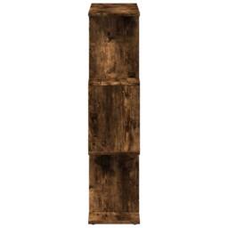 Berkfield Home Room Divider Bookcase 3-Tier Smoked Oak 70x24x97 cm Engineered Wood in Brown - Size: 70 x 24 x 97 cm - thumbnail 6