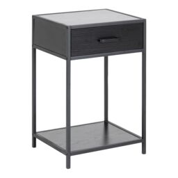 Furniture To Go Seaford Bedside Table with 1 Drawer in Black - thumbnail 2