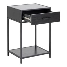 Furniture To Go Seaford Bedside Table with 1 Drawer in Black - thumbnail 5