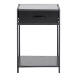 Furniture To Go Seaford Bedside Table with 1 Drawer in Black - thumbnail 3
