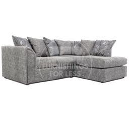 Furnishings For Less UK Byron Dundee Chenille Fabric 3 to 4 Seater L Shaped Corner Sofa Grey or light Grey Right Hand Facing - thumbnail 2