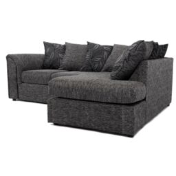 Furnishings For Less UK Byron Dundee Chenille Fabric 3 to 4 Seater L Shaped Corner Sofa Grey or light Grey Right Hand Facing - thumbnail 5