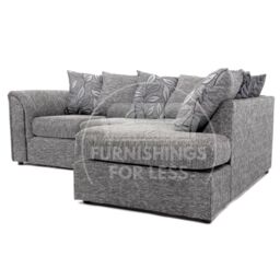 Furnishings For Less UK Byron Dundee Chenille Fabric 3 to 4 Seater L Shaped Corner Sofa Grey or light Grey Right Hand Facing - thumbnail 4